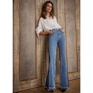 Mint Velvet Light Indigo Relaxed Flare Jeans